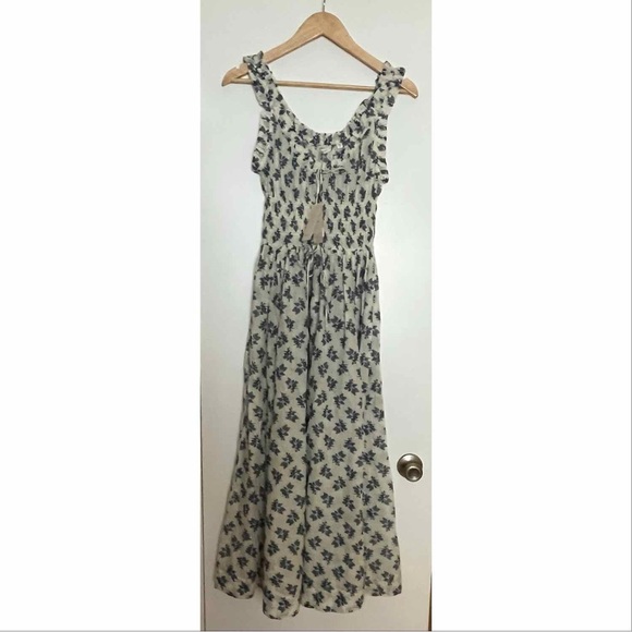 NWT Doen Emmaretta Cotton Voile Midi Dress in Cream Pomegranate Size XS - Picture 6 of 7